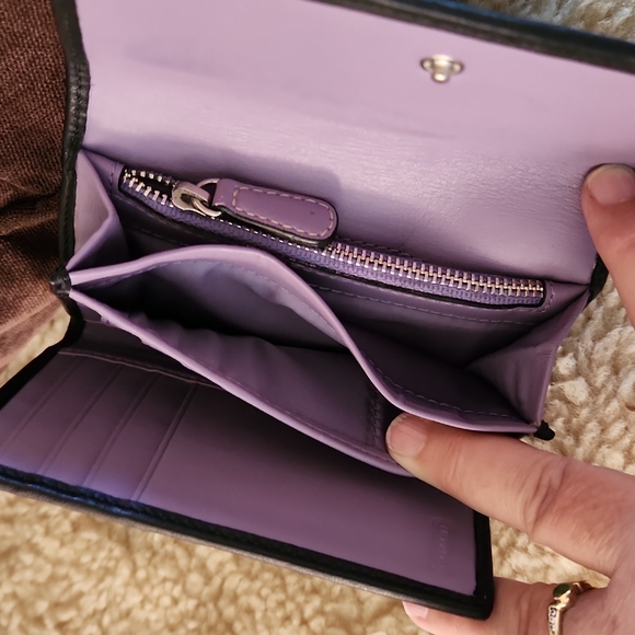 Coach Black Tri-fold Soft Leather Wallet 💜 - Picture 9 of 13